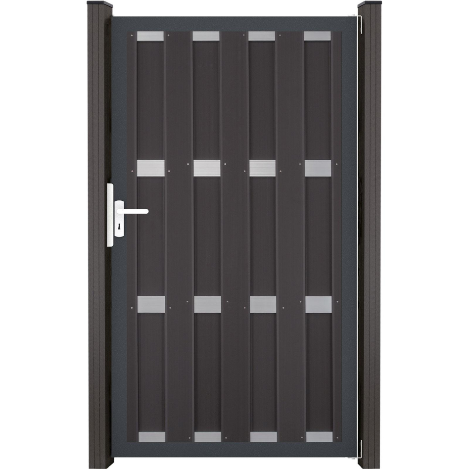 Portillon GroJa Viento pour clôture occultante anthracite, DIN droite, anthracite DB 703
