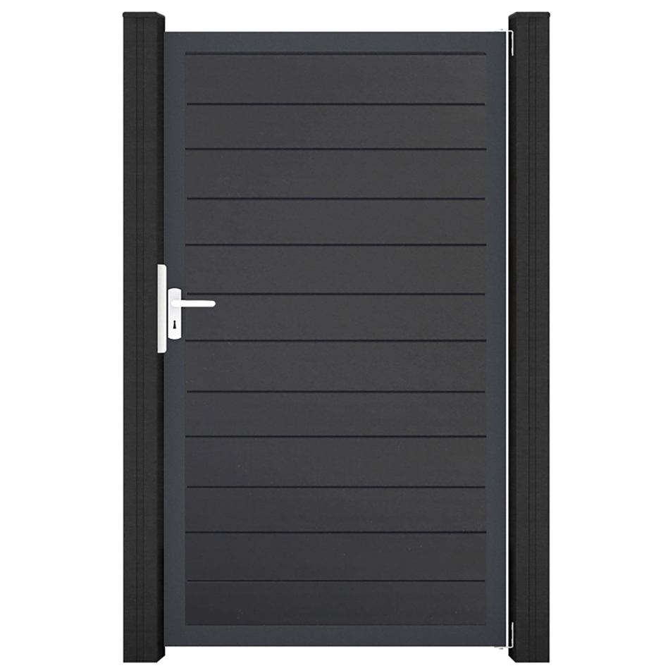 GroJa Einzeltor BasicLine schmal PVC-Steckzaun Anthrazit , Anthrazit DB 703