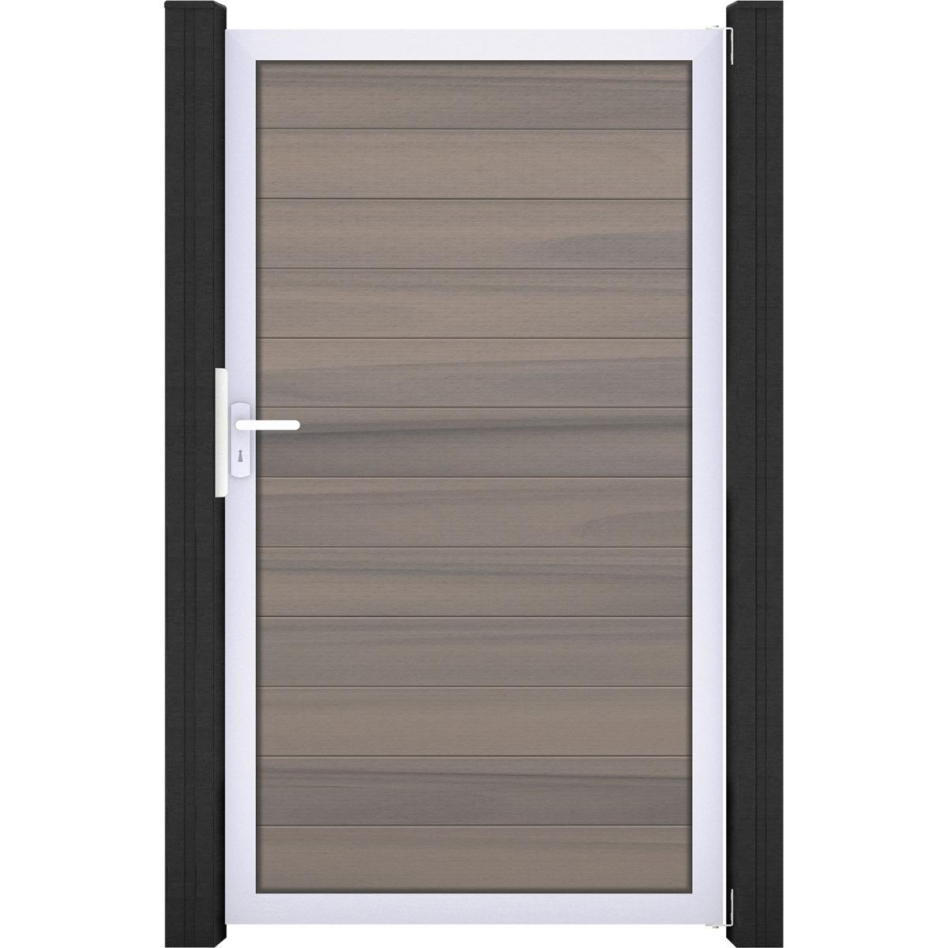 GroJa Einzeltor Solid Steckzaun Bi-Color co-extrudiert, 100 cm, Silber EV1