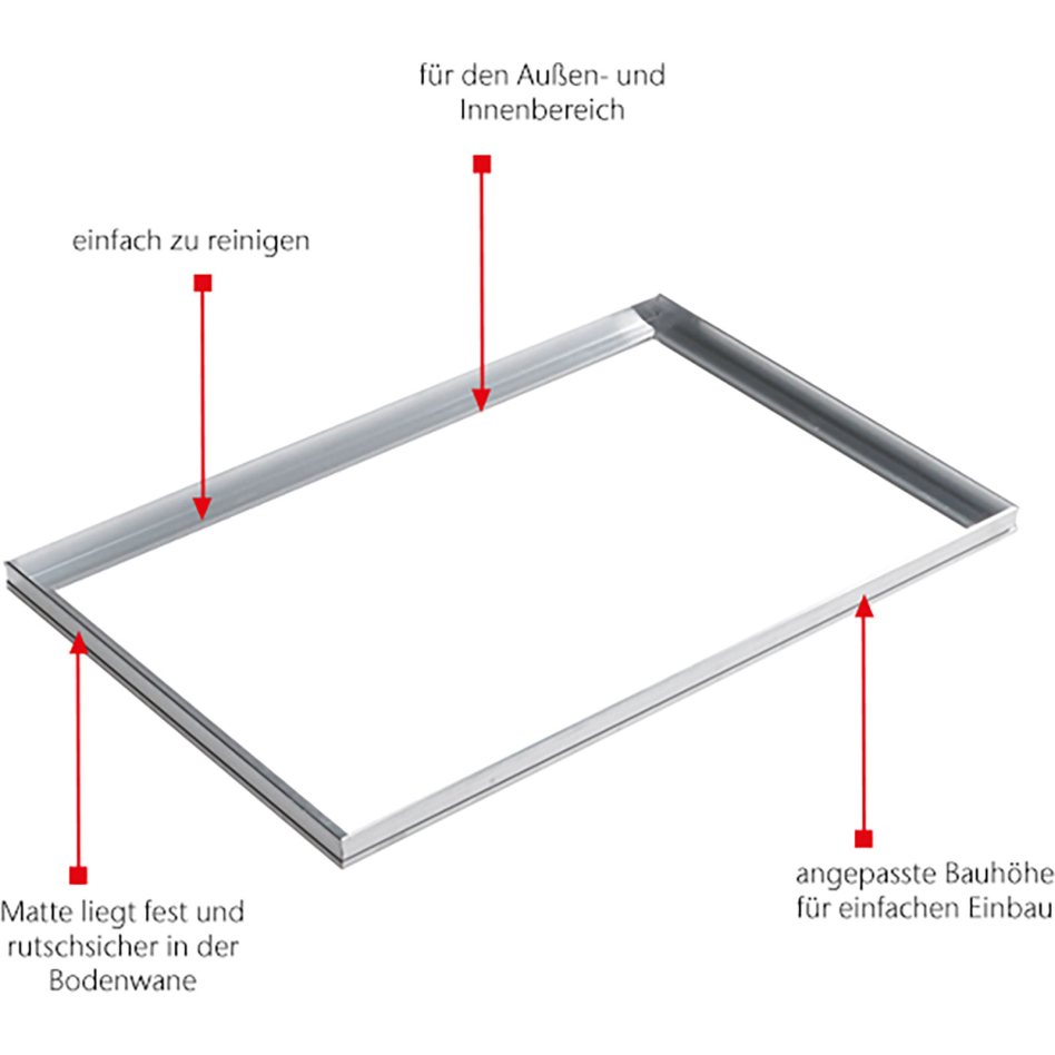ACO Vario Winkelrahmen Steckprofil Alu natur für Schuhabstreifer Outdoor, 100x50 cm