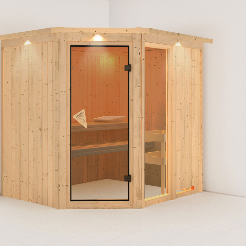 Karibu Sauna Fiona 2, sans poêle, avec costière de toiture