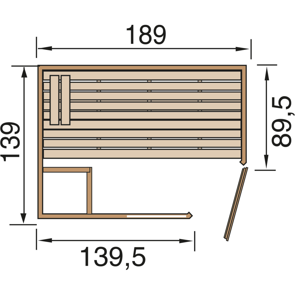 weka Sauna "Valida Eck 1" ohne Ofen