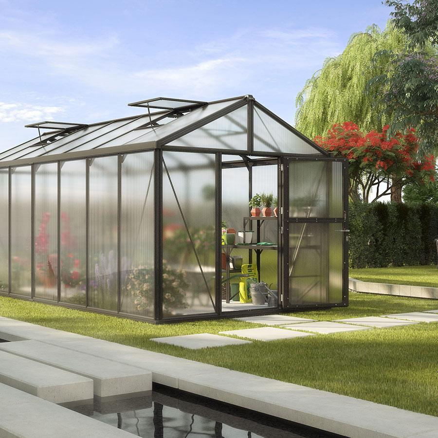 Vitavia Gewächshaus Zeus Tomatenhaus Schwarz, 10 mm, 540x258x250 cm (LxBxH)
