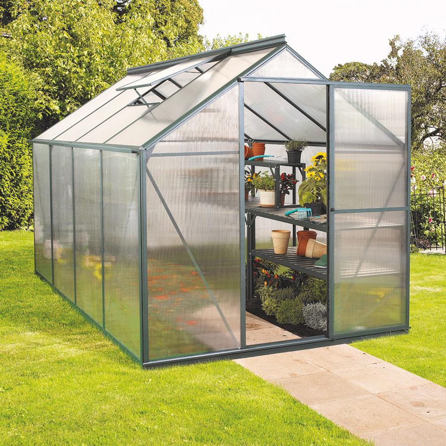 Vitavia Gewächshaus Eos Tomatenhaus Smaragd, 4 mm, 304x198x208 cm (LxBxH)