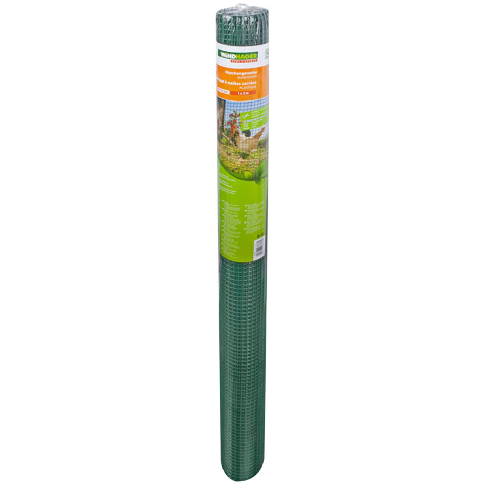 Maille plastique vert Windhager 1x3 m, 10x10 mm