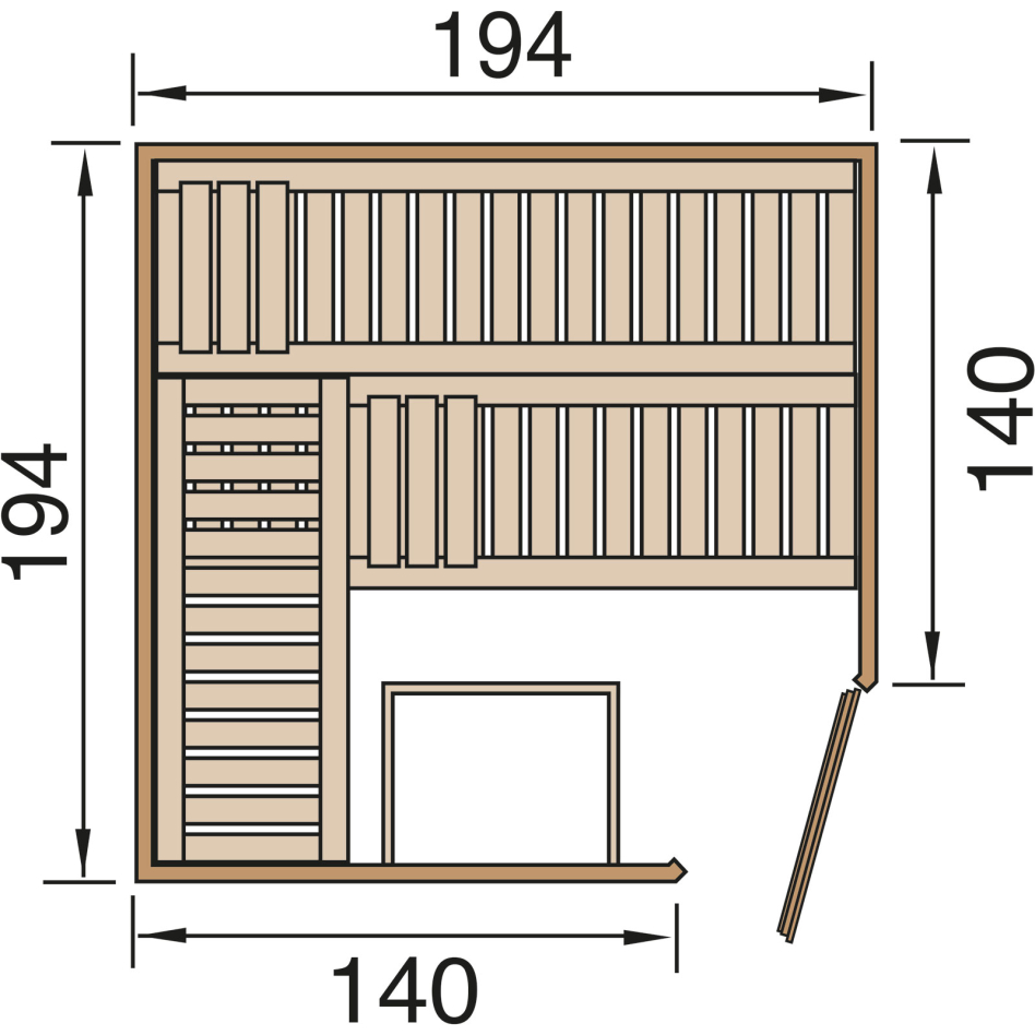 weka Sauna "Varberg 3" ohne Ofen
