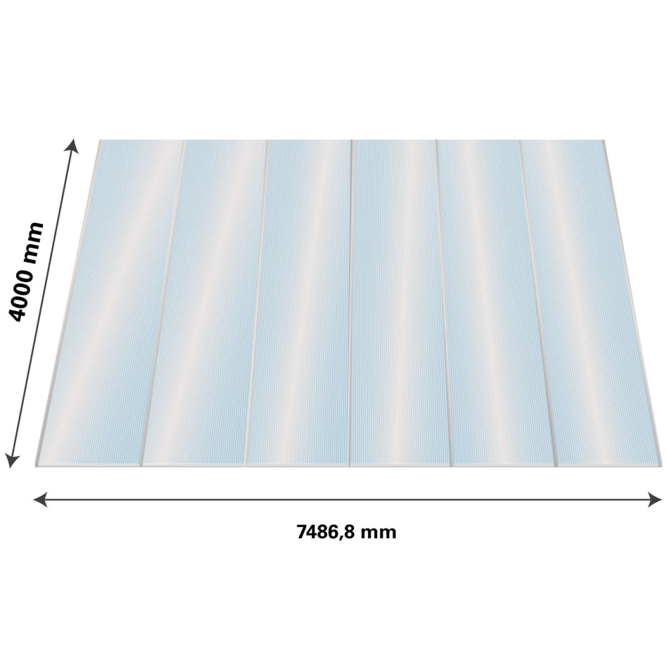 Lexan Thermoclear Plus Stegplatten Sets Polycarbonatplatte klar 16 mm, 4 m, 1200 mm breite Stegplatten,7,49 m