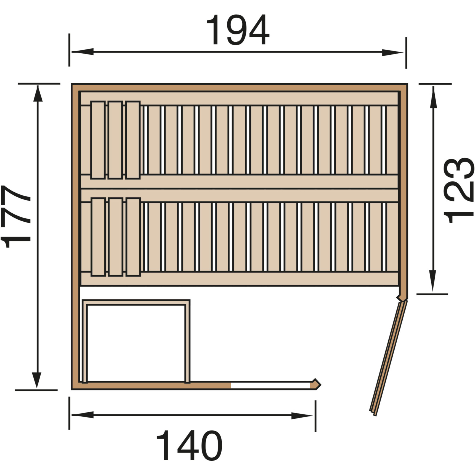 weka Sauna "Varberg 2" ohne Ofen