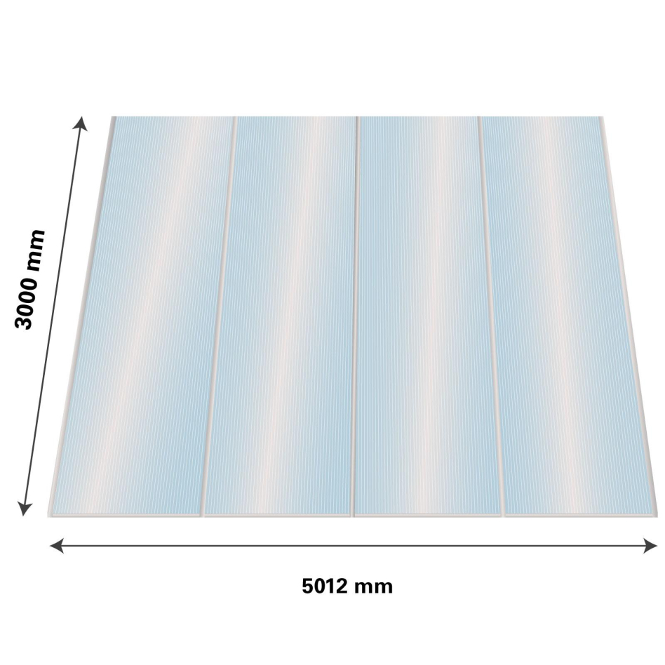 Lexan Thermoclear Plus Stegplatten Sets Polycarbonatplatte klar 16 mm, 3 m, 1200 mm breite Stegplatten,5,01 m