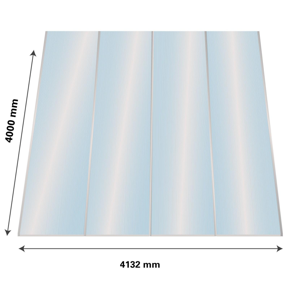 Lexan Thermoclear Plus Stegplatten Sets Polycarbonatplatte klar 16 mm, 4 m, 4,13 m,980 mm breite Stegplatten