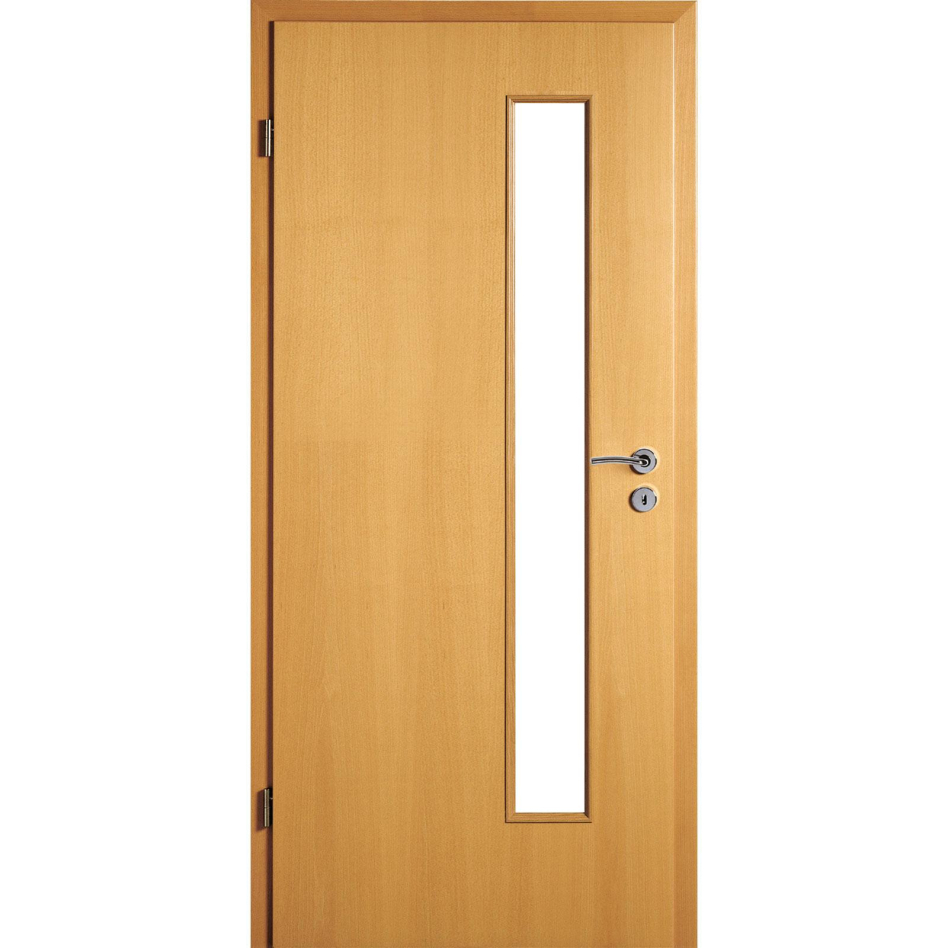 Kilsgaard Zimmertür mit Lichtausschnitt schmal schloßseitig Buche Lamikor Typ 43/LA S-05 Rundkante, DIN Links, 860x2110 mm