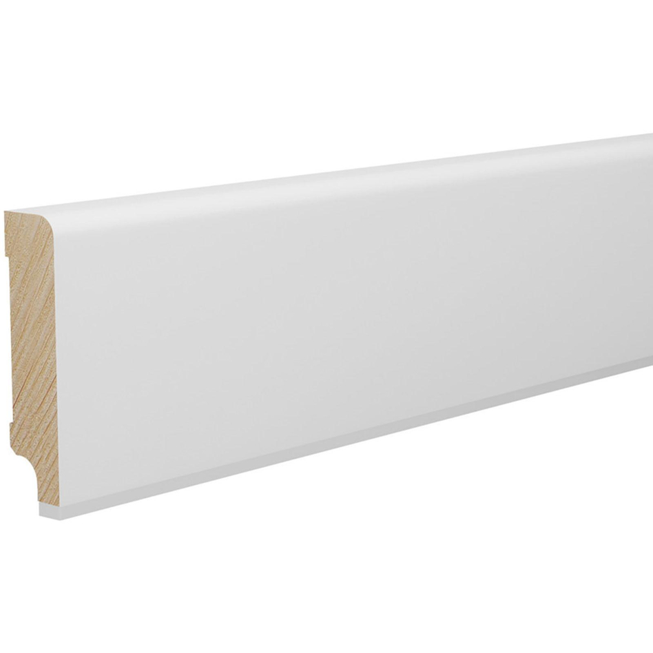 HARO Sockelleiste weiß stark foliert ohne Fräsung Fußleisten, mit Dämmstreifen, 2400x16x60 mm