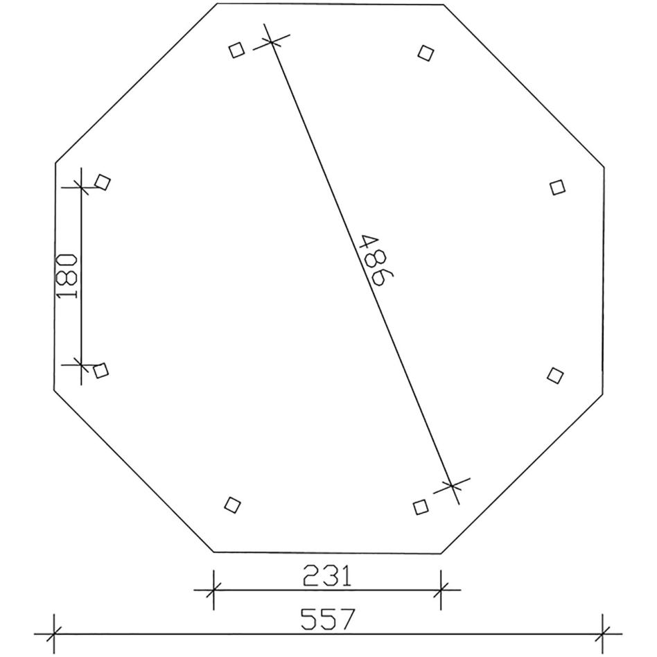 Skan Holz Pavillon Nice Eiche Hell Holzpavillon, 557x557 cm