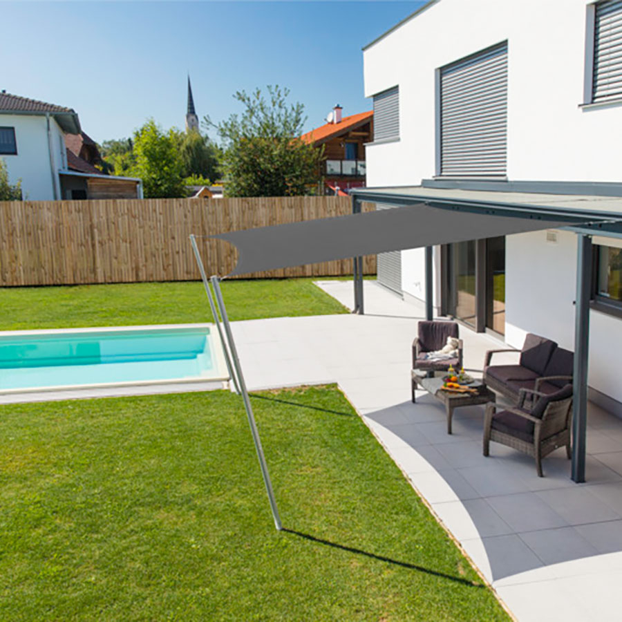 Windhager Sonnensegel "Cannes Quadrat" 5x5m, anthrazit