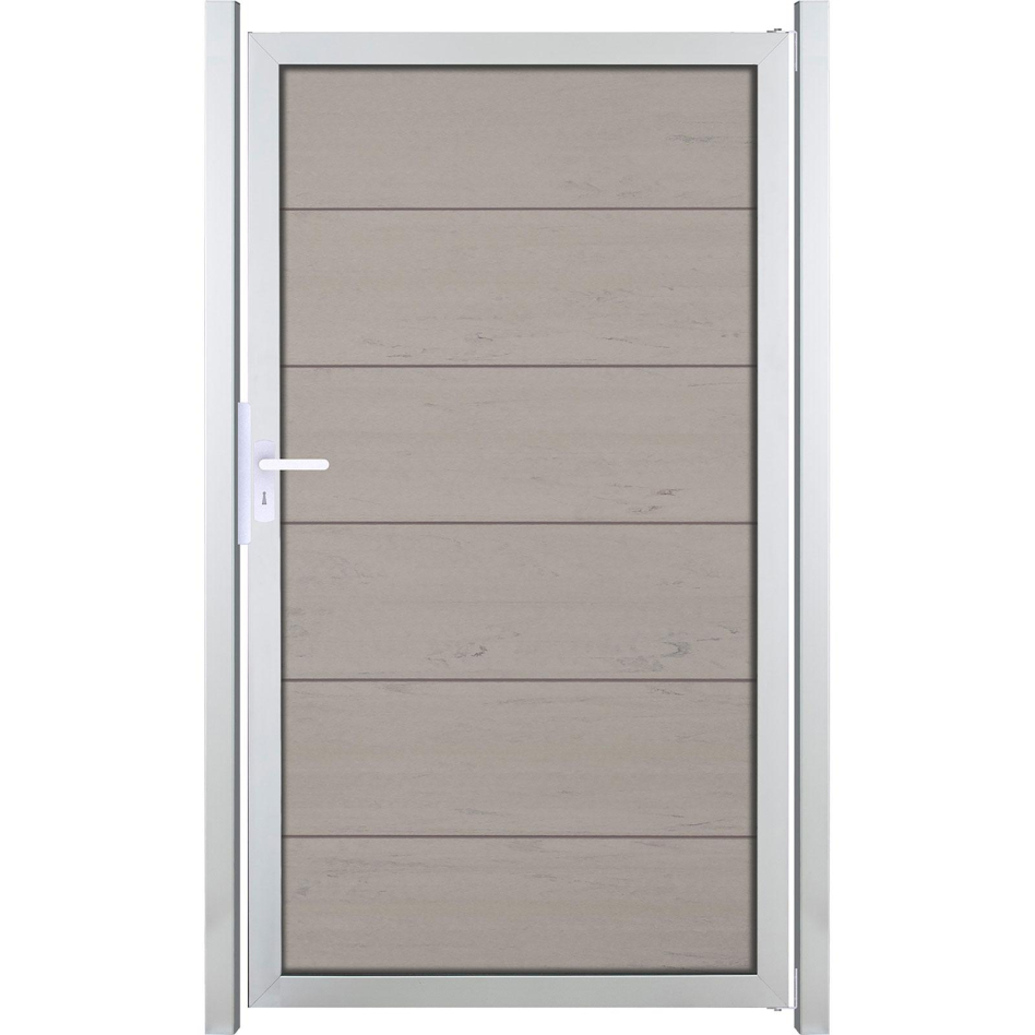 Portillon GroJa Viento pour clôture occultante bi-color sand, argent EV1