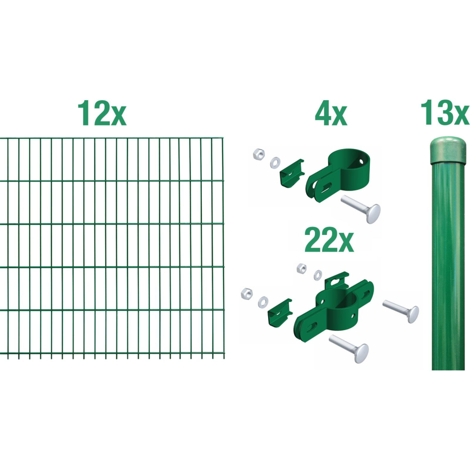 Alberts Einstabmatten Zaun-Set grün, zum Einbetonieren, 75 cm, 24 m
