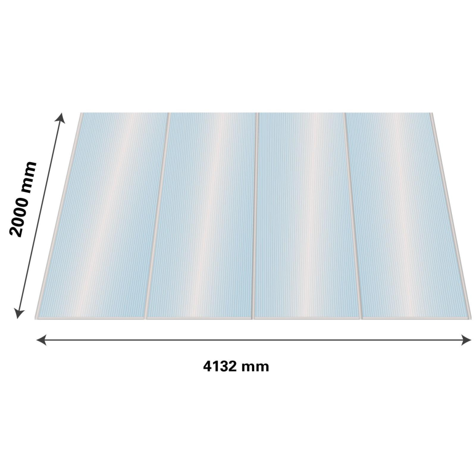 Lexan Thermoclear Plus Stegplatten Sets Polycarbonatplatte klar 16 mm, 2 m, 4,13 m,980 mm breite Stegplatten