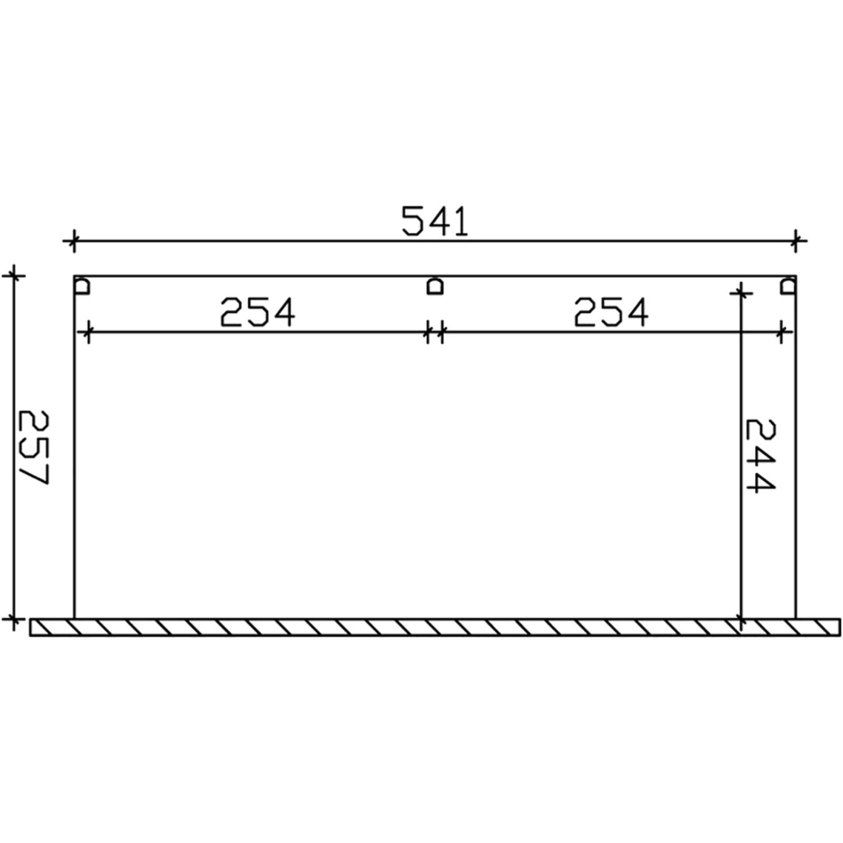 Skan Holz Terrassenüberdachung Garda Terrassendach, 541x257 cm, Weiß