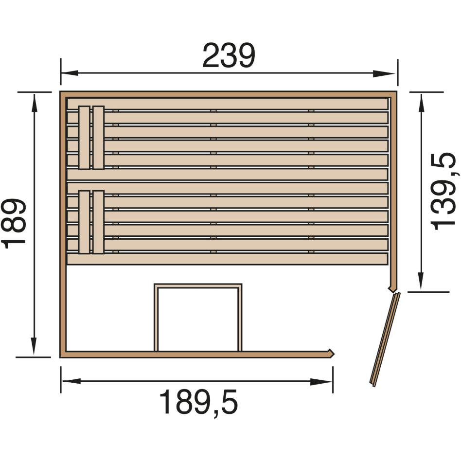 Weka Eck-Sauna Valida 3, 239 x 230,5 x 139 cm