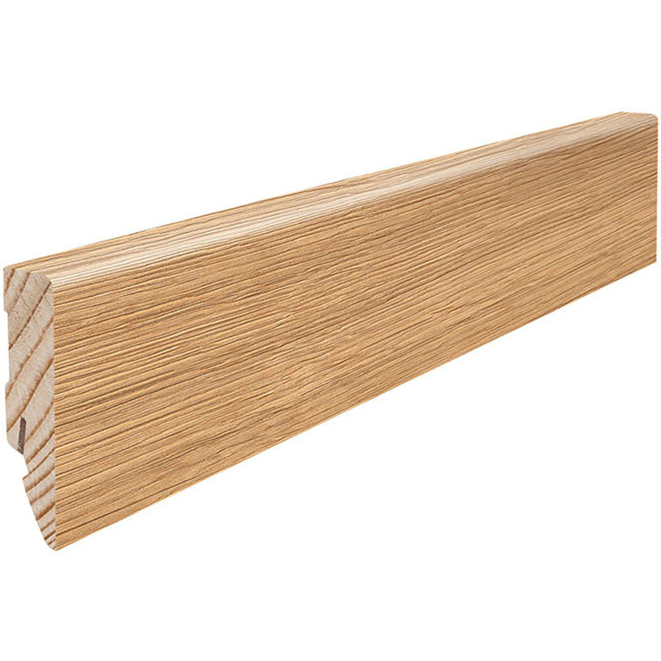 HARO Stecksockelleiste Cube Eiche Massivholzkern furniert Fußleisten, strukturiert geölt, 2200x16x58 mm