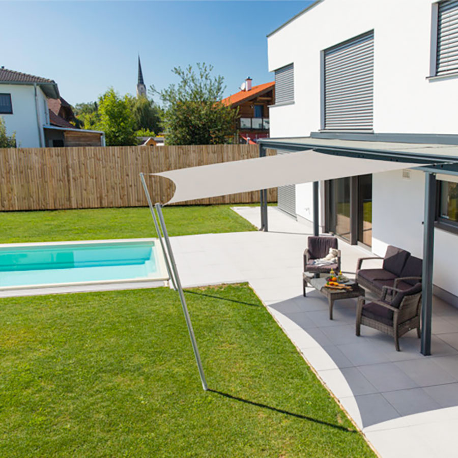 Windhager Sonnensegel "Cannes Quadrat" 5x5m, grau