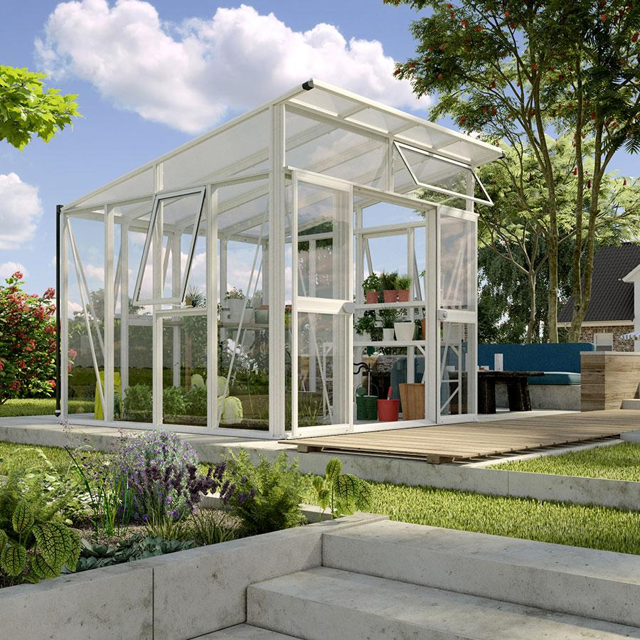 Vitavia Gewächshaus Aura Tomatenhaus Kombiverglasung Weiss, 295x267x242 cm (LxBxH)