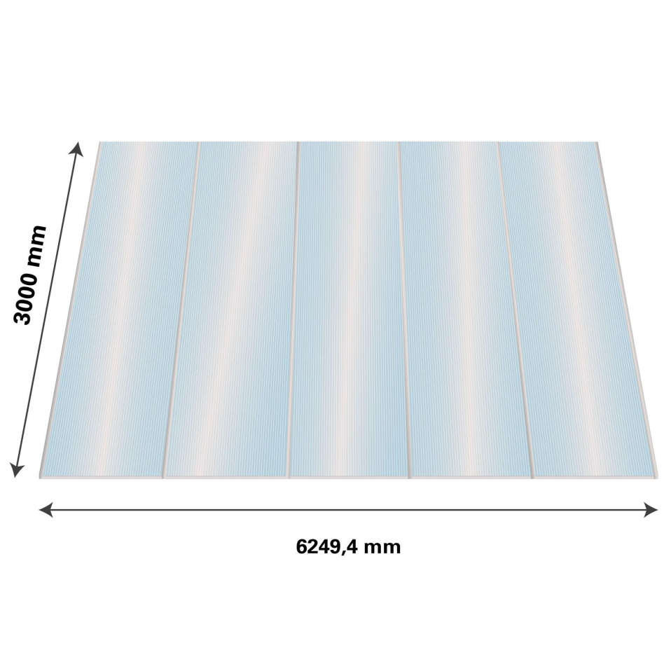 Lexan Thermoclear Plus Stegplatten Sets Polycarbonatplatte klar 16 mm, 3 m, 1200 mm breite Stegplatten,6,25 m