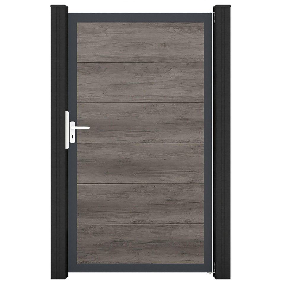 GroJa Einzeltor BasicLine PVC-Steckzaun Monument Oak , Anthrazit DB 703