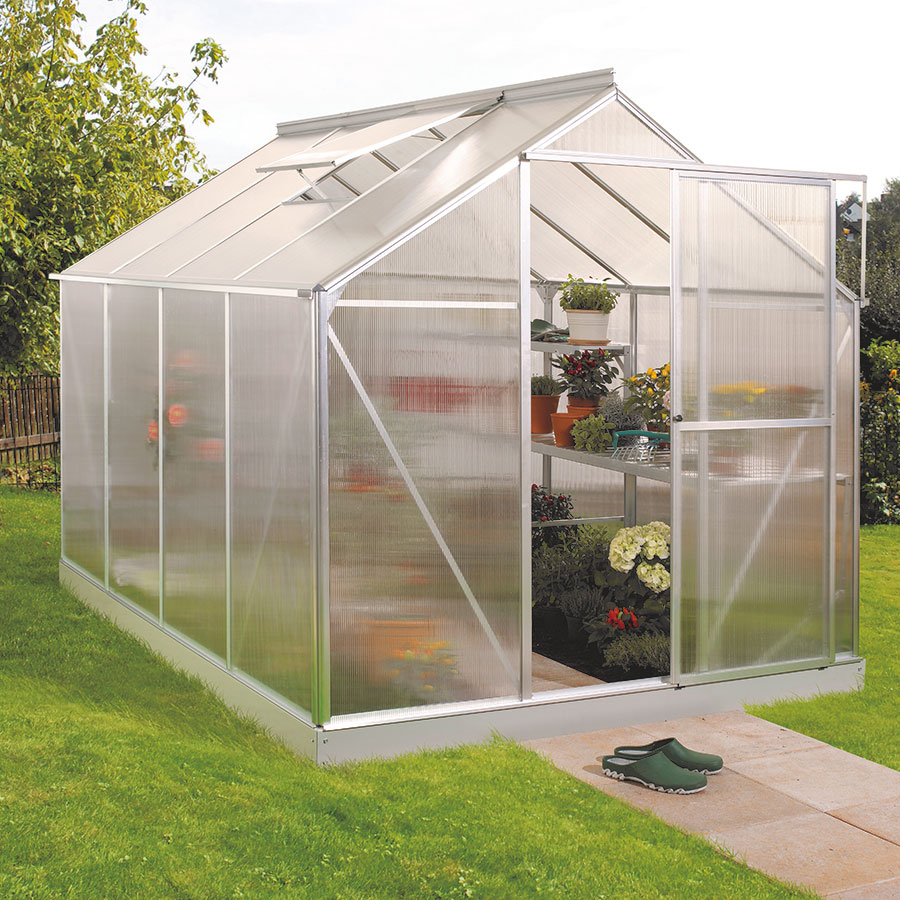 Vitavia Gewächshaus Eos Tomatenhaus Silber, 6 mm, 304x198x208 cm (LxBxH)