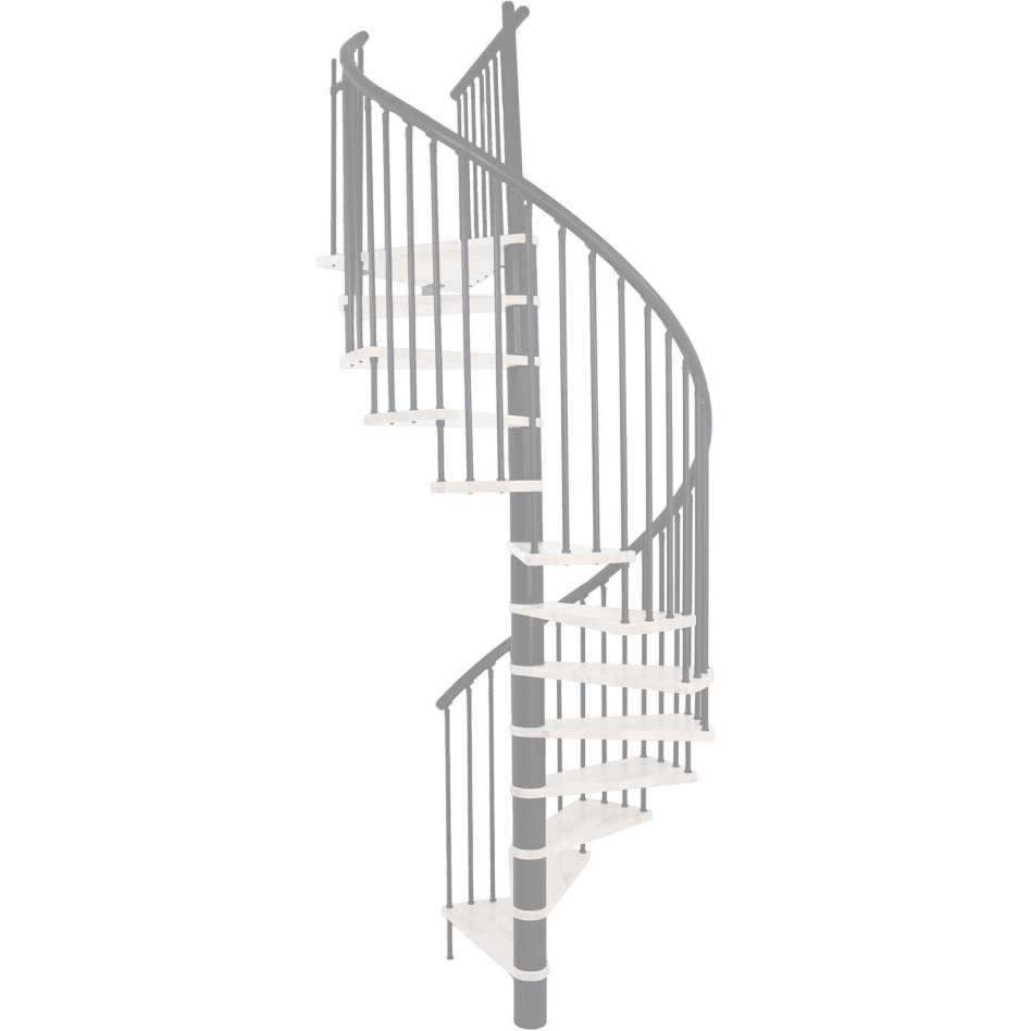 Escalier en colimaçon Minka SPIRAL EFFECT hêtre argent, 140 cm, Hêtre,weiß gebeizt & lackiert
