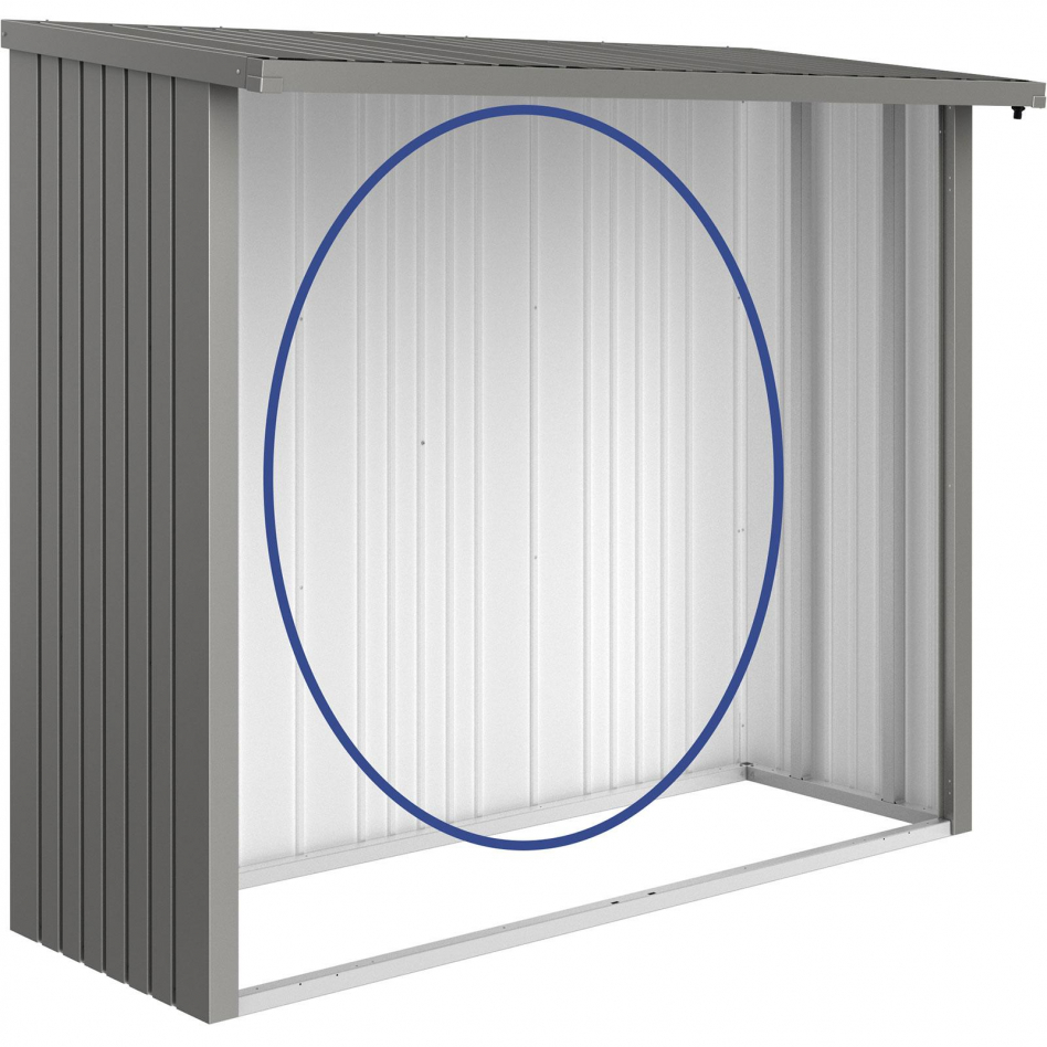 Biohort Rückwand Kaminholzregal Woodstock quarzgrau-metallic, 230 (217,5x196,5 cm)