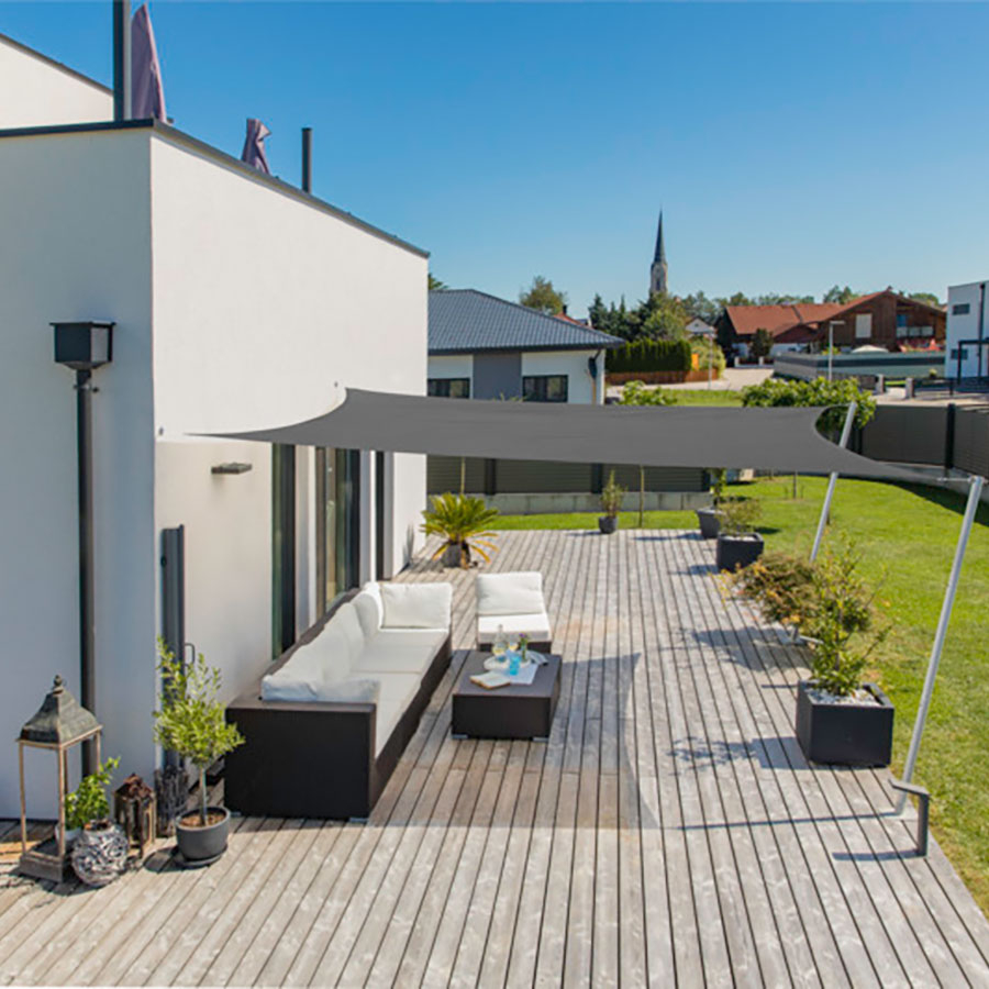 Windhager Sonnensegel CANNES anthrazit Sonnenschutz, 4x5 m, Rechteck