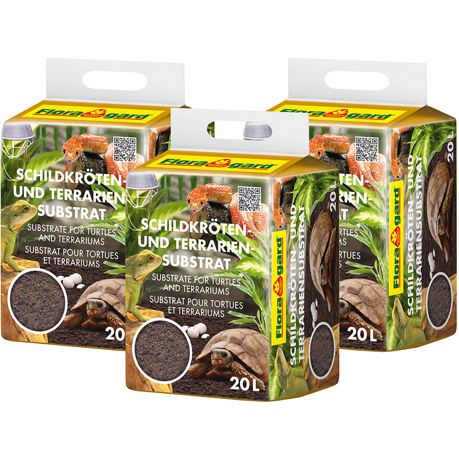 Floragard Schildkröten- und Terrariensubstrat, 3x20 l, 1 Pack