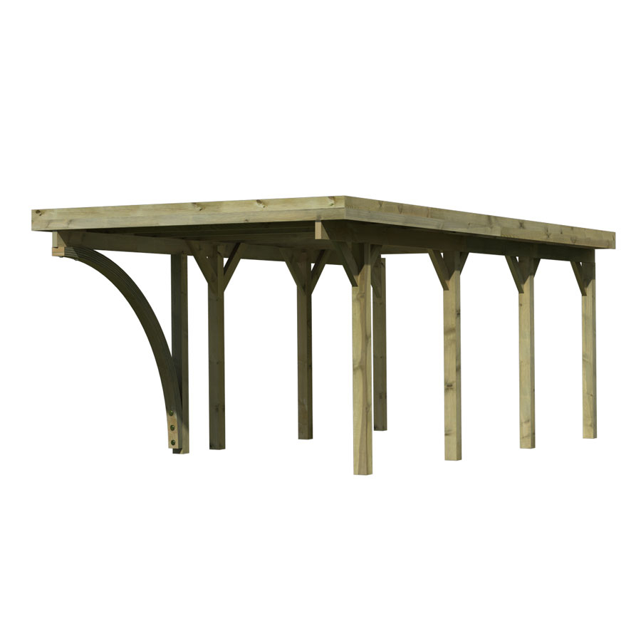 Einzelcarport Classic 2 PVCDach 273 x 586 m 1 Einfahrtsbogen