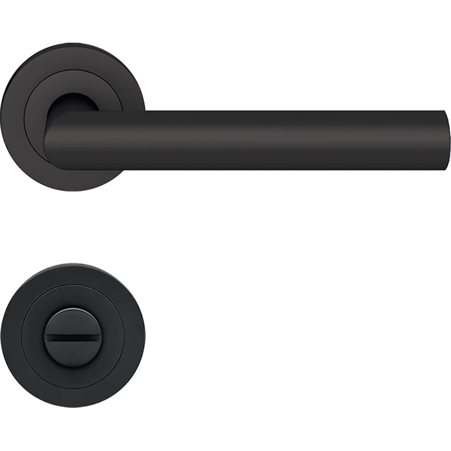 Karcher Türgriff-Garnitur Rhodos ER28 Kosmos Schwarz Türklinke, Bad / WC