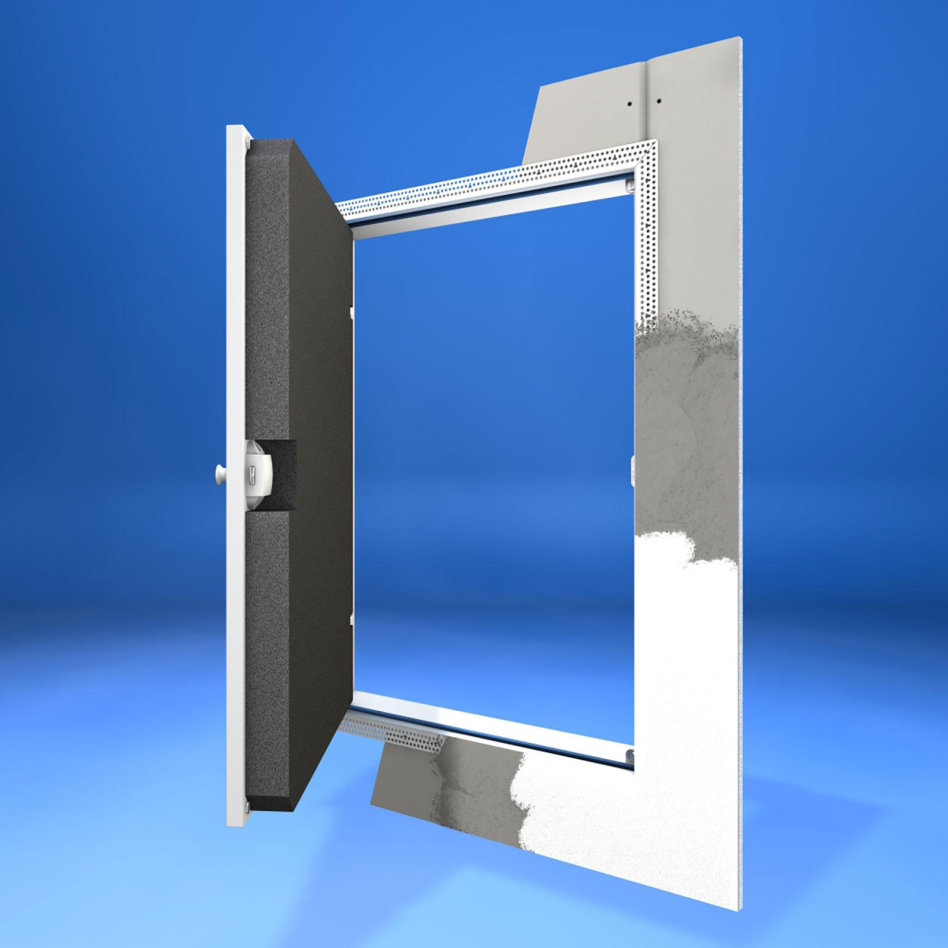 Wellhöfer Kniestocktür wandbündige Ausführung mit PushLock-Verschluss und WärmeSchutz, (BxH) 70x100 cm, 3D Dämmung