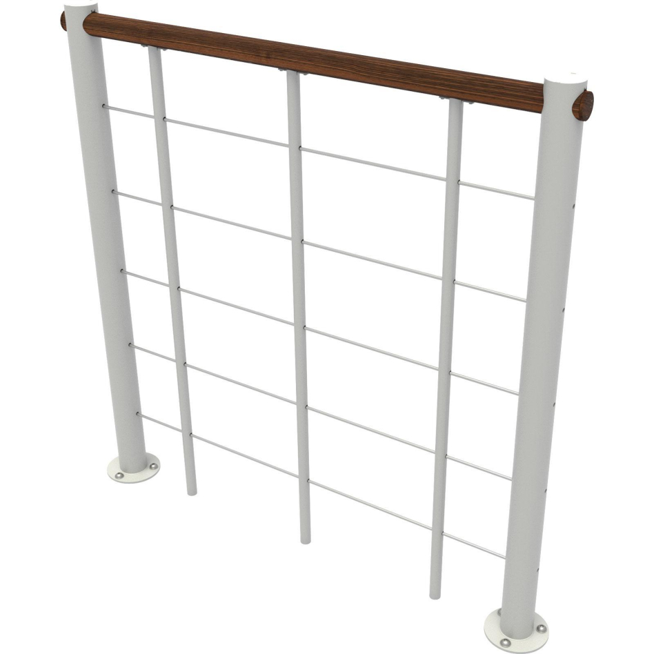 Minka balustrade blanche avec câbles et main courante bois massif droit, Walnuss gebeizt & lackiert, Hêtre