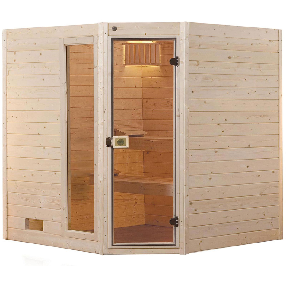weka Massivholz-Sauna VALIDA Gr. 2 Sparset Eck 7,5 kW BioS inkl. digitaler Steuerung