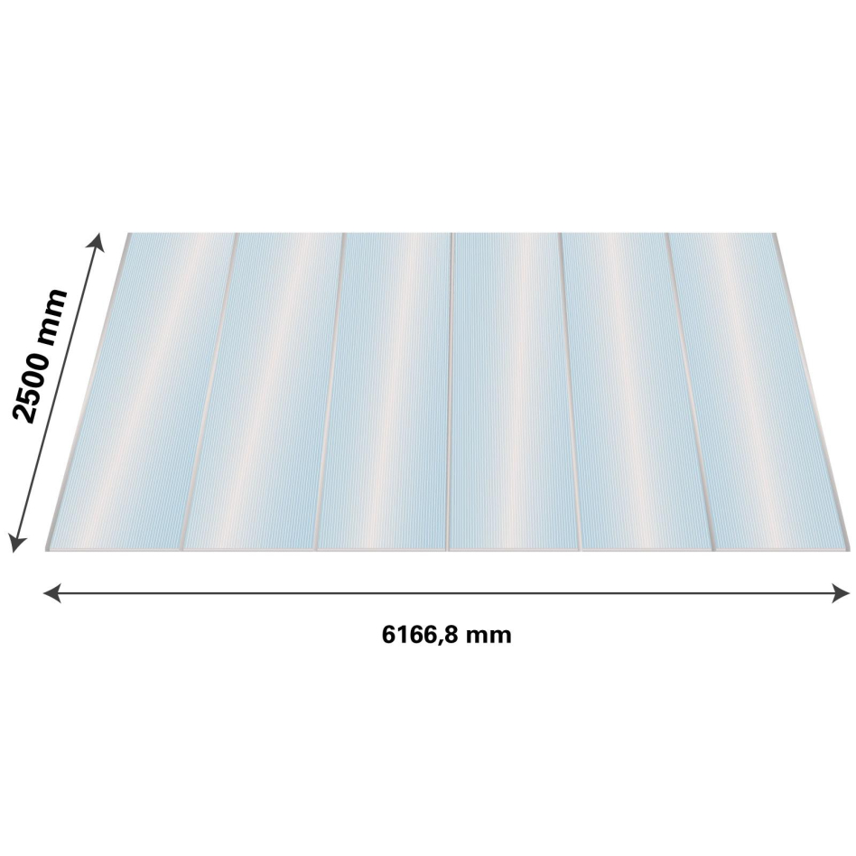 Lexan Thermoclear Plus Stegplatten Sets Polycarbonatplatte klar 16 mm, 2,5 m, 6,17 m,980 mm breite Stegplatten