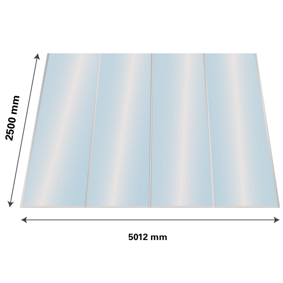 Lexan Thermoclear Plus Stegplatten Sets Polycarbonatplatte klar 16 mm, 2,5 m, 1200 mm breite Stegplatten,5,01 m