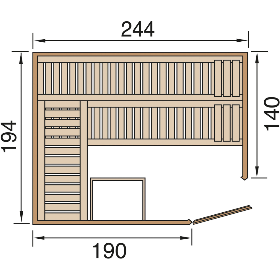 weka Sauna "Varberg 4" ohne Ofen