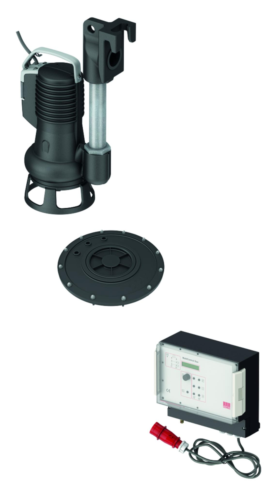 ACO Muli-Flex Pumpenset , Für fäk.fr. Abwasser, Mono - 1 x Tauchpumpe,Revisionsöffnung,Überflur