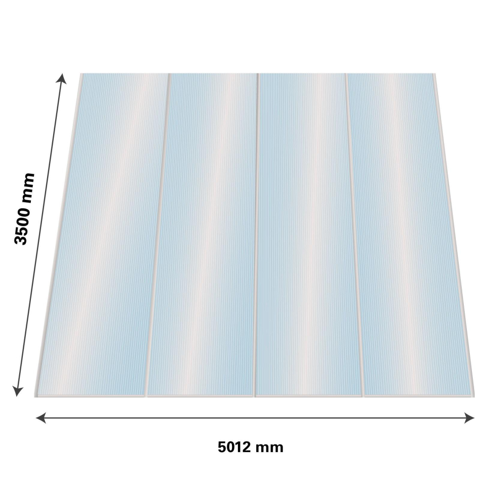 Lexan Thermoclear Plus Stegplatten Sets Polycarbonatplatte klar 16 mm, 3,5 m, 1200 mm breite Stegplatten,5,01 m
