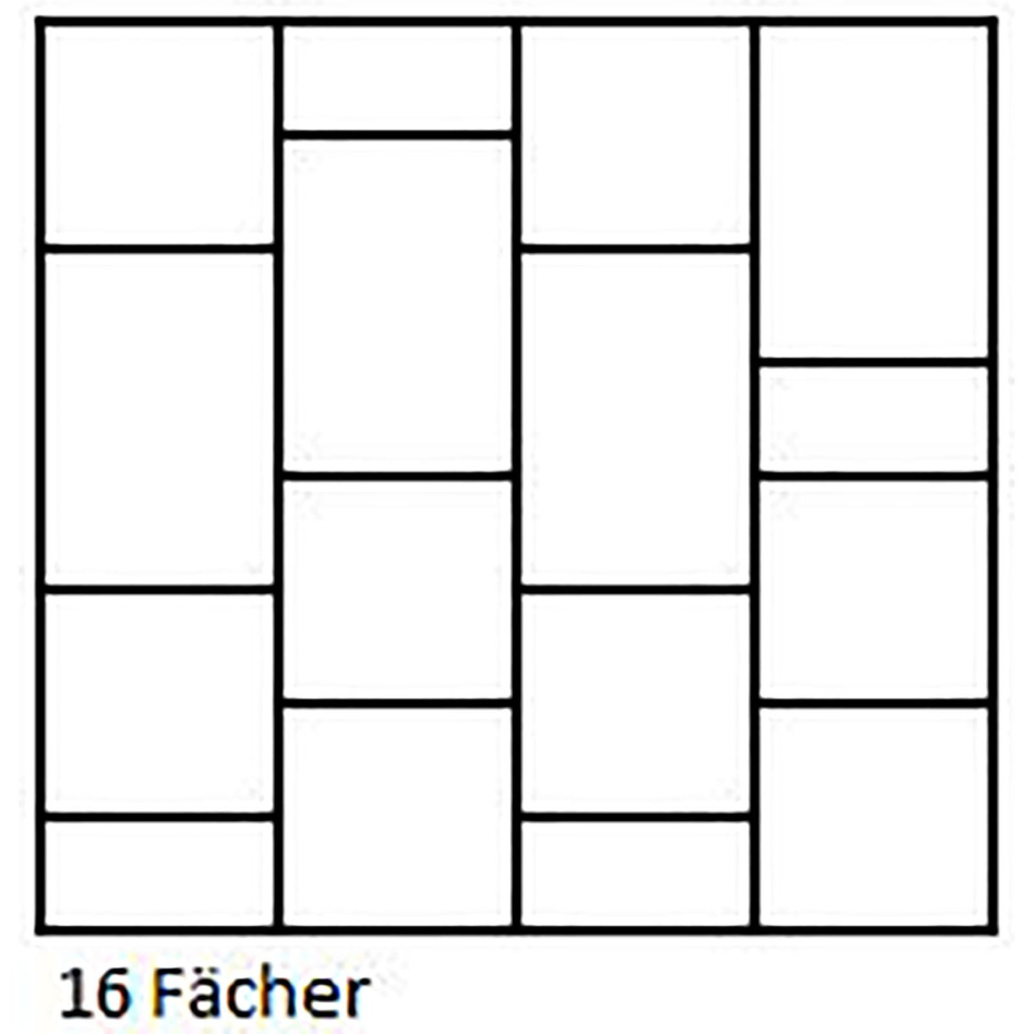 Wellker Schubladeneinteilung Unterbauschrank, 16 Fächer, 120 mm