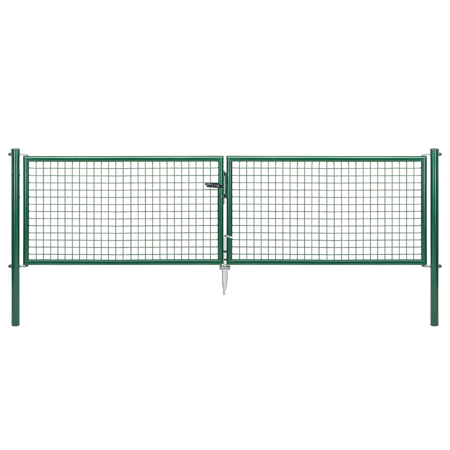 Alberts Wellengitter-Doppeltor mittig geteilt grün, 75 cm