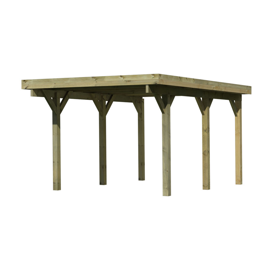 Karibu Einzelcarport "Classic 1" Massivholz 250 cm braun