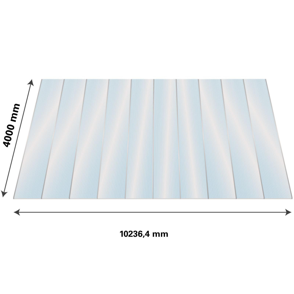 Lexan Thermoclear Plus Stegplatten Sets Polycarbonatplatte klar 16 mm, 4 m, 10,24 m,980 mm breite Stegplatten