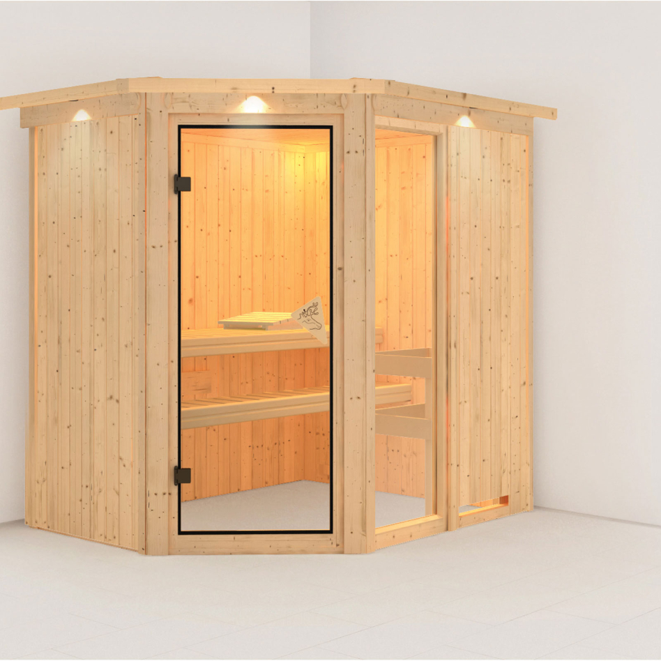 Karibu Sauna Fiona 1, sans poêle, avec costière de toiture