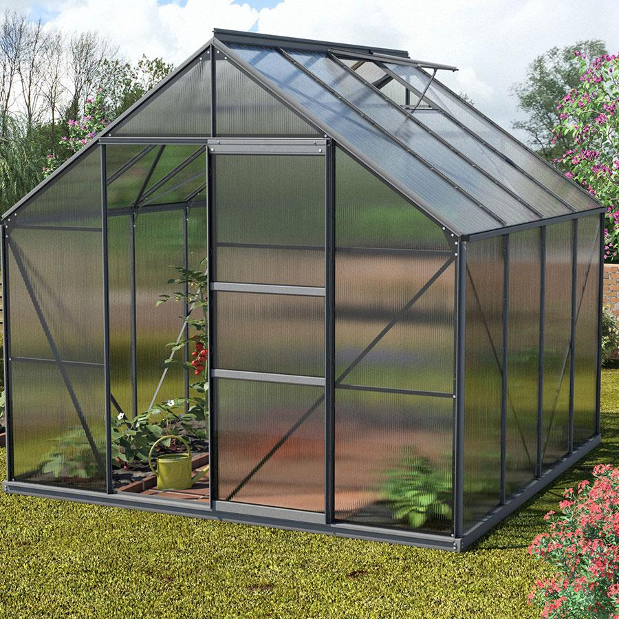 Vitavia Gewächshaus Merkur Tomatenhaus Schwarz, 6 mm, 258x257x232 cm (LxBxH),HKP (Hohlkammerplatten)