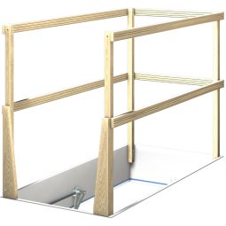 Wellhöfer Lukenschutzgeländer für Bodentreppen  Sichert Deckenöffnungen zuverlässig gegen Absturz, aus Holz, BxHxL: 700x900x140 mm